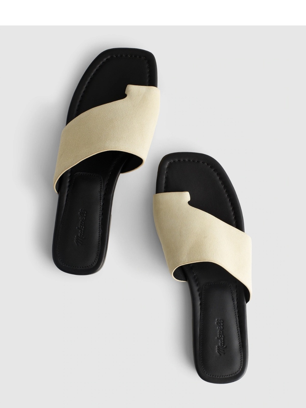 NEW Madewell The Maycie Toe-Loop Slide in Suede color Flax size 10 NZ725 $98